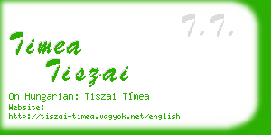 timea tiszai business card