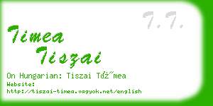 timea tiszai business card